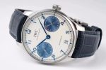 Portuguese Real PR IW500715 SS AZF 1:1 Best Edition White/Blue Dial on Blue Leather Strap A52010 - Image 4
