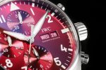 Pilot Chrono SS AZF 1:1 Best Edition Red Dial on Red  Leather Strap A7750 - Image 5