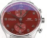 Portuguese Chrono IW3716 V6SF 1:1 Best Edition Red Dial on SS Bracelet A7750 - Image 6