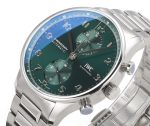 Portuguese Chrono IW3716 V6SF 1:1 Best Edition Green Dial on SS Bracelet A7750 - Image 4