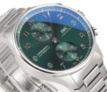 Portuguese Chrono IW3716 V6SF 1:1 Best Edition Green Dial on SS Bracelet A7750 - Image 5