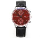Portuguese Chrono IW3716 V6SF 1:1 Best Edition Red Dial on Black Leather Strap A7750