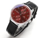 Portuguese Chrono IW3716 V6SF 1:1 Best Edition Red Dial on Black Leather Strap A7750 - Image 2