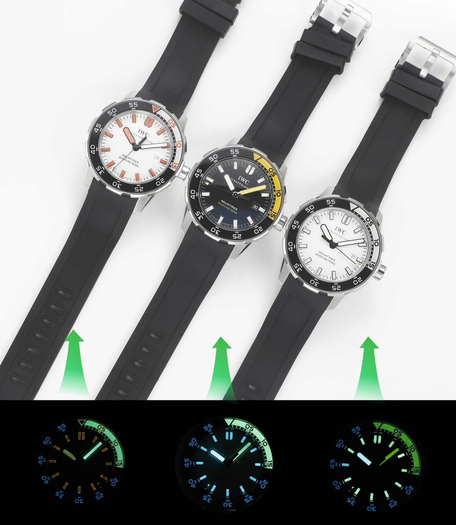 Aquatimer SS RSF 1:1 Best Edition White Dial on Black Rubber Strap A2892 - Image 9