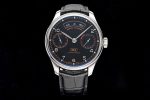 Portuguese Real PR Real Annual Calendar Edition “Pisa” ZF 1:1 Best Edition Black Dial on Black Leather Strap A52850