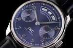 Portuguese Real PR Real Annual Calendar IW503502 ZF 1:1 Best Edition Blue Dial on Black Leather Strap A52850 - Image 3