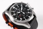 Pilot Chrono 3777 43mm V6 Maker 1:1 Best Edition Black Dial on Black Leather Strap ETA7750 - Image 2