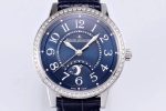 Rendez-Vous Night & Day SS GF 1:1 Best Edition Blue Dial Diamonds Bezel on Blue Leather Strap A898 - Image 2