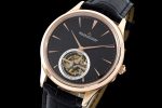 Master Ultra Thin Tourbillon RG Black Dial on Black Leather Strap - Image 2