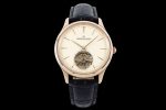 Master Ultra Thin Tourbillon RG Silver Dial on Black Leather Strap