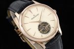 Master Ultra Thin Tourbillon RG Silver Dial on Black Leather Strap - Image 3