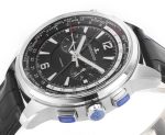 Polaris Chrono SS HKF Best Edition Black Dial on Black Leather Strap A752A - Image 5