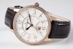 Rendez-Vous Night & Day RG GF 1:1 Best Edition White Dial Diamonds Bezel on Brown Leather Strap A898 - Image 3