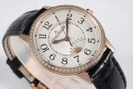 Rendez-Vous Night & Day RG GF 1:1 Best Edition White Dial Diamonds Bezel on Black Leather Strap A898 - Image 4