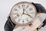 Rendez-Vous Night & Day RG GF 1:1 Best Edition White Dial Diamonds Bezel on Black Leather Strap A898 - Image 5