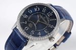 Rendez-Vous Night & Day SS ZF 1:1 Best Edition Blue Textured Dial Diamonds Bezel on Blue Leather Strap A898 - Image 5