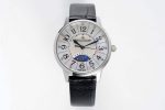 Rendez-Vous Night & Day SS White MOP Dial on Black Leather Strap A898