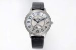 Rendez-Vous Night & Day SS White MOP Dial Diamonds Bezel on Black Leather Strap A898