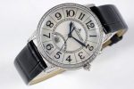 Rendez-Vous Night & Day SS White MOP Dial Diamonds Bezel on Black Leather Strap A898 - Image 3
