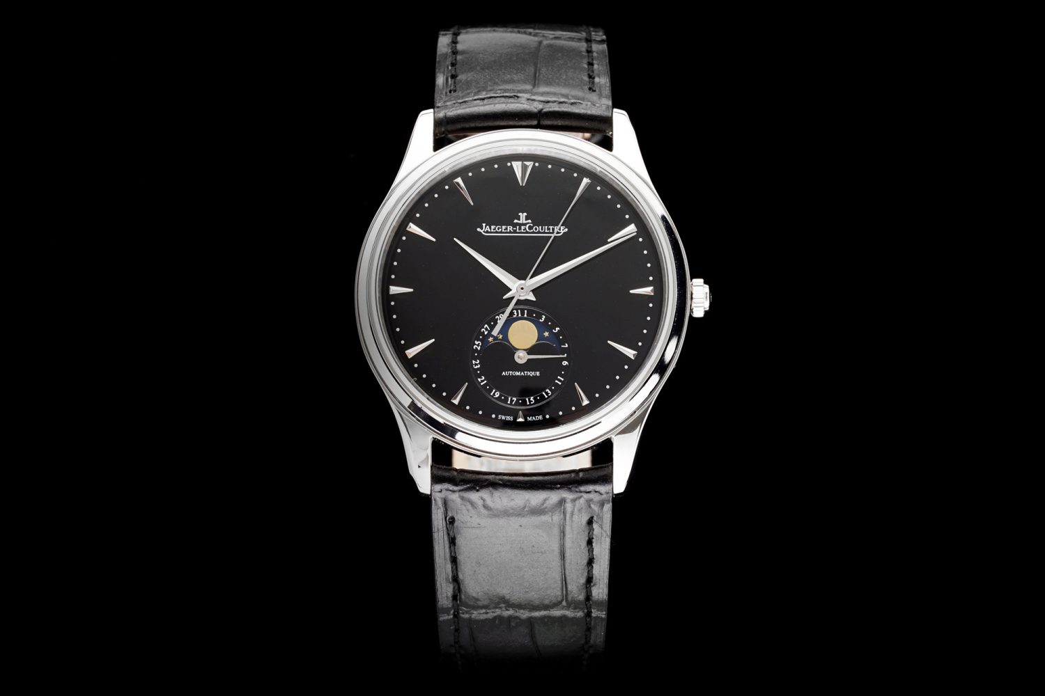 Jaeger-LeCoultre Replica Watches Master Ultra Thin Moon 1368470 Black Dial Q8F A925 1:1 Fake watches - Image 1