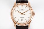 Master Ultra Thin Date 1232510 RG ZF 1:1 Best Edition Eggshell Beige Dial on Brown Leather Strap A899/1 - Image 2