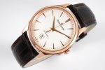 Master Ultra Thin Date 1232510 RG ZF 1:1 Best Edition Eggshell Beige Dial on Brown Leather Strap A899/1 - Image 4