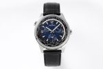 Polaris Geographic SS ZF 1:1 Best Edition Blue Textured Dial on Black Leather Strap A936
