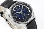 Polaris Geographic SS ZF 1:1 Best Edition Blue Textured Dial on Black Leather Strap A936 - Image 4