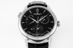 Master Geographic Real PR SS ZF 1:1 Best Edition Black Dial on Black Leather Strap A939 - Image 2