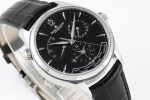 Master Geographic Real PR SS ZF 1:1 Best Edition Black Dial on Black Leather Strap A939 - Image 3