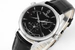 Master Geographic Real PR SS ZF 1:1 Best Edition Black Dial on Black Leather Strap A939 - Image 5