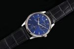 Master Ultra Thin Réserve de Marche SS GF 1:1 Best Edition Blue Dial on Black Leather Strap A938 - Image 2