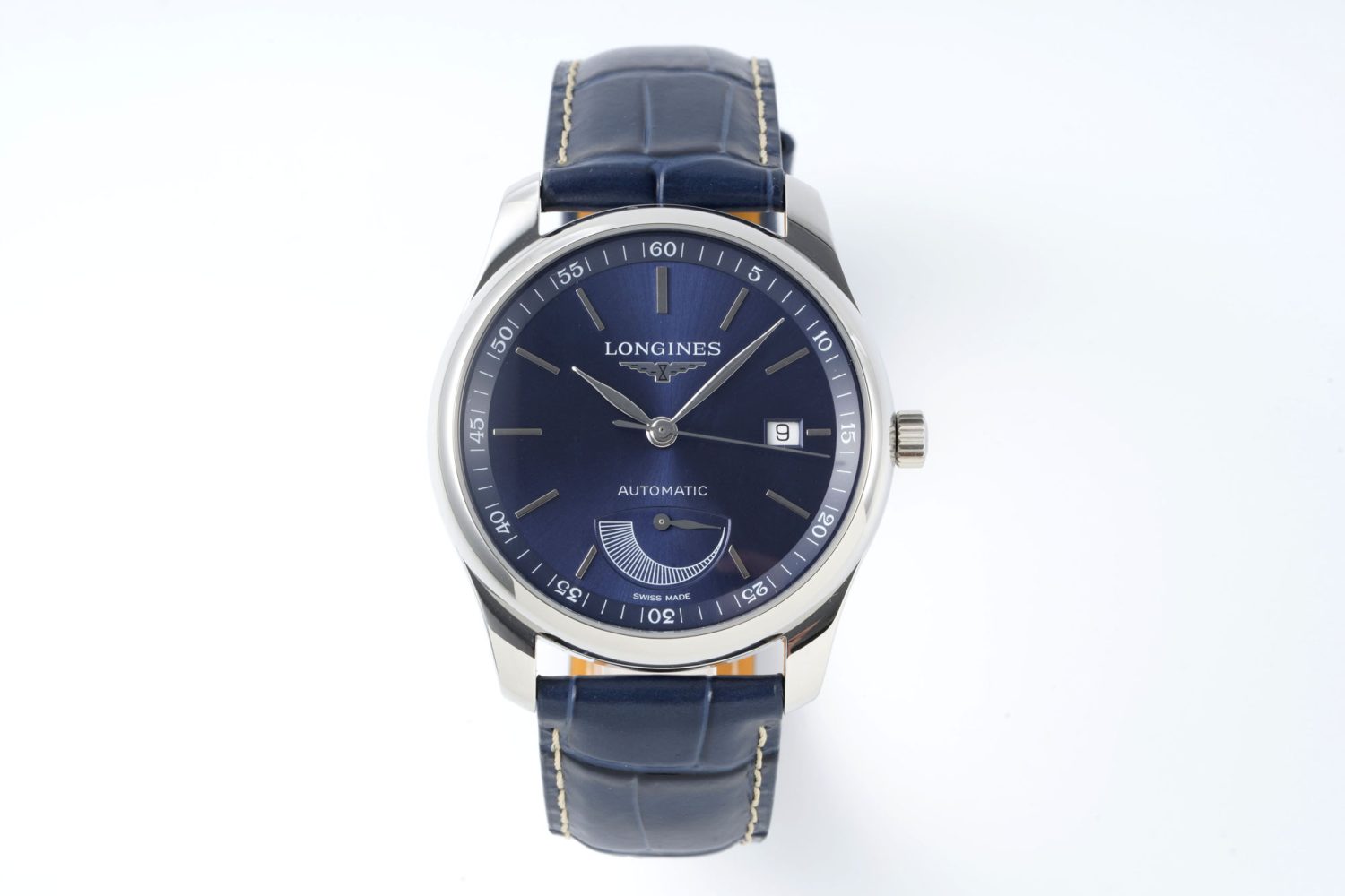 Master Power Reserve SS APSF 1:1 Best Edition Blue Dial on Blue Leather Strap AL602 - Image 1