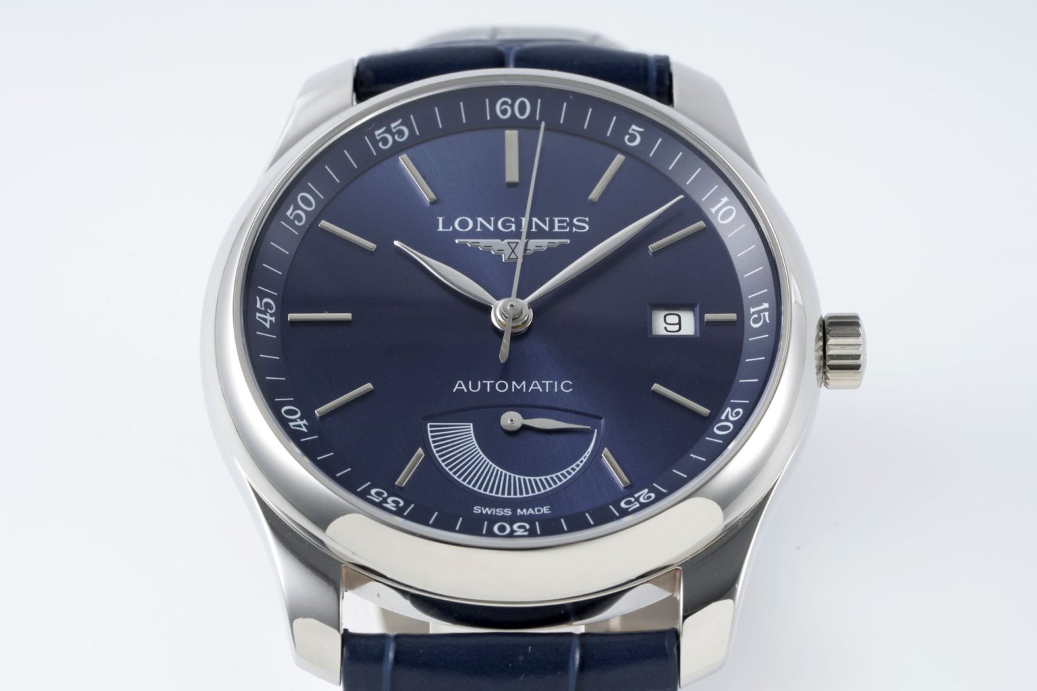 Master Power Reserve SS APSF 1:1 Best Edition Blue Dial on Blue Leather Strap AL602 - Image 2