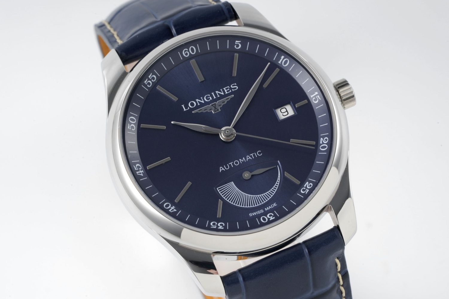 Master Power Reserve SS APSF 1:1 Best Edition Blue Dial on Blue Leather Strap AL602 - Image 4