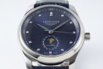 Master Moonphase SS APSF 1:1 Best Edition Blue Diamonds Dial on Blue Leather Strap AL899 - Image 2