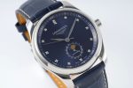 Master Moonphase SS APSF 1:1 Best Edition Blue Diamonds Dial on Blue Leather Strap AL899 - Image 4