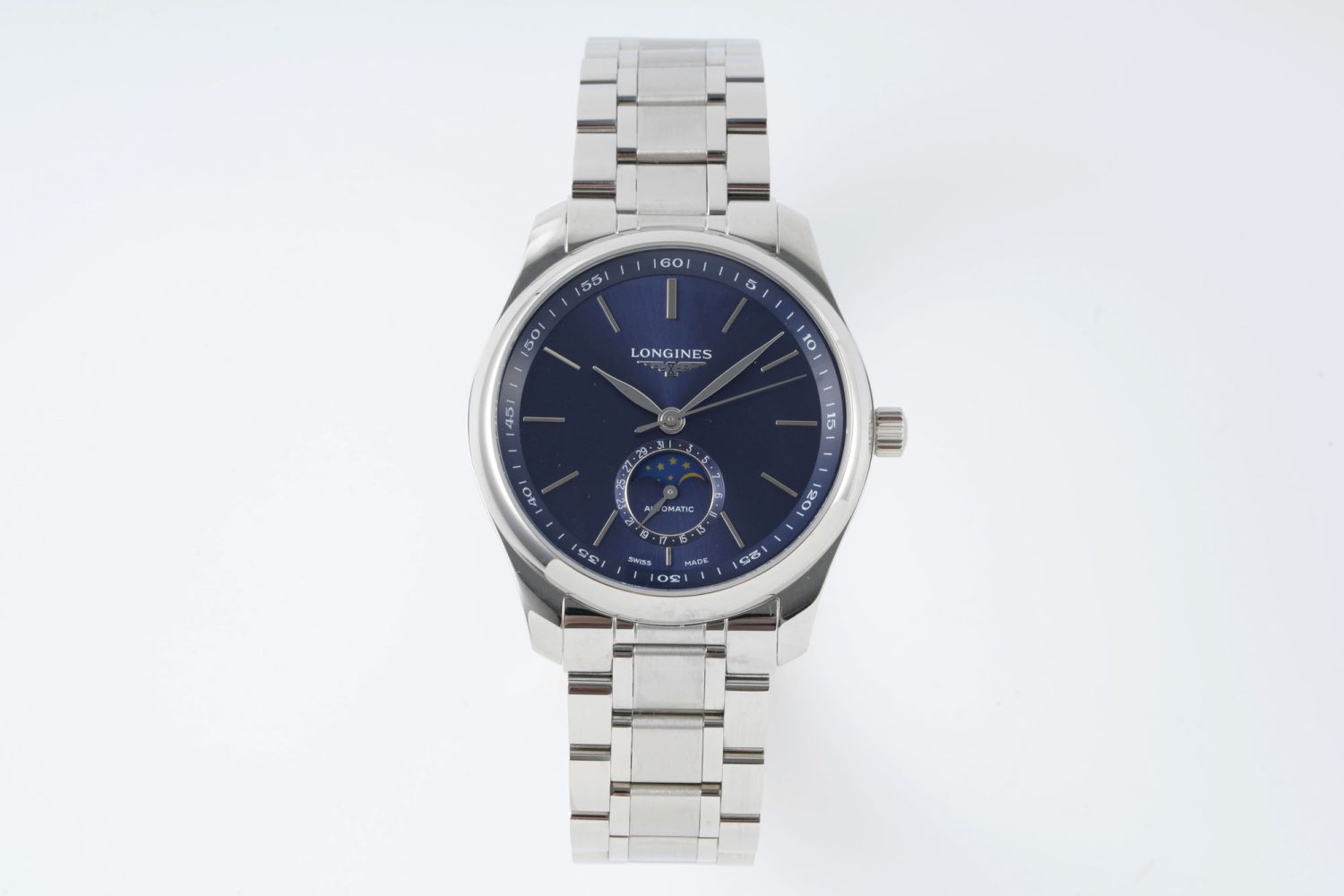 Master Moonphase SS APSF 1:1 Best Edition Blue Stick Dial on SS Bracelet AL899 - Image 1