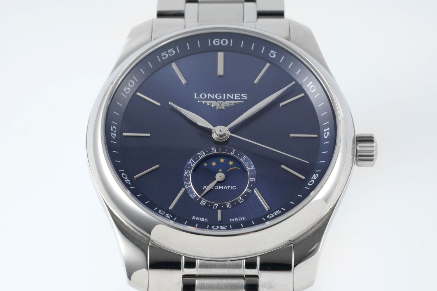 Master Moonphase SS APSF 1:1 Best Edition Blue Stick Dial on SS Bracelet AL899 - Image 2