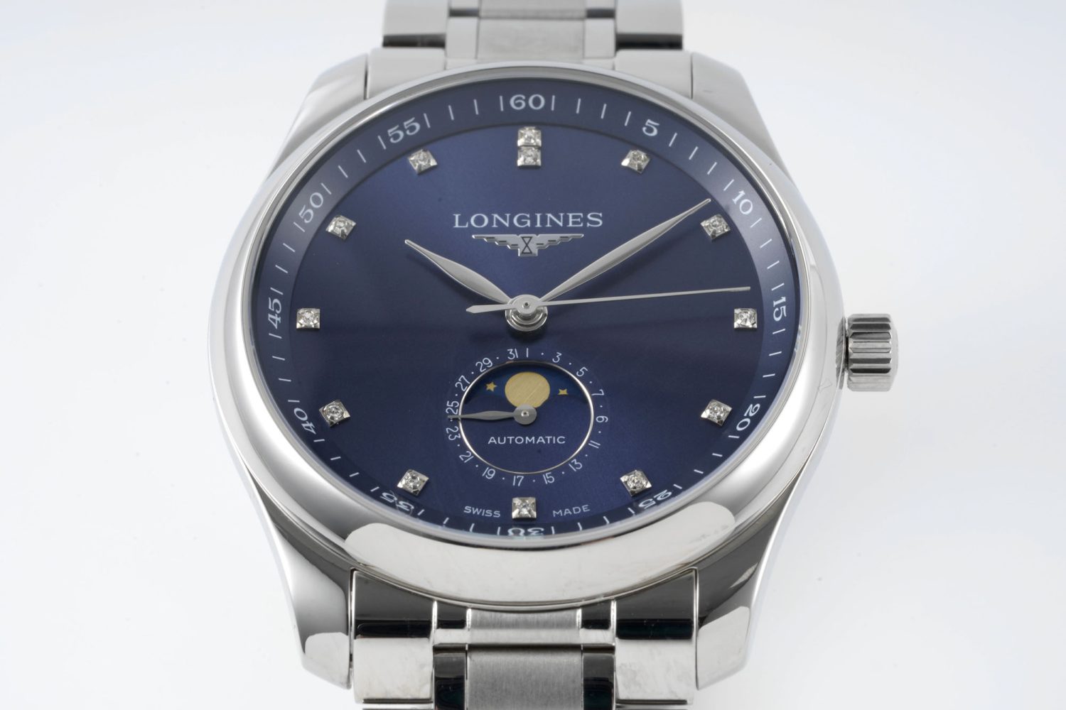 Master Moonphase SS APSF 1:1 Best Edition Blue Diamonds Dial on SS Bracelet AL899 - Image 2