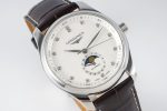 Master Moonphase SS APSF 1:1 Best Edition White Diamonds Dial on Brown Leather Strap AL899 - Image 4