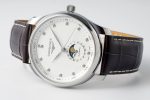 Master Moonphase SS APSF 1:1 Best Edition White Diamonds Dial on Brown Leather Strap AL899 - Image 5
