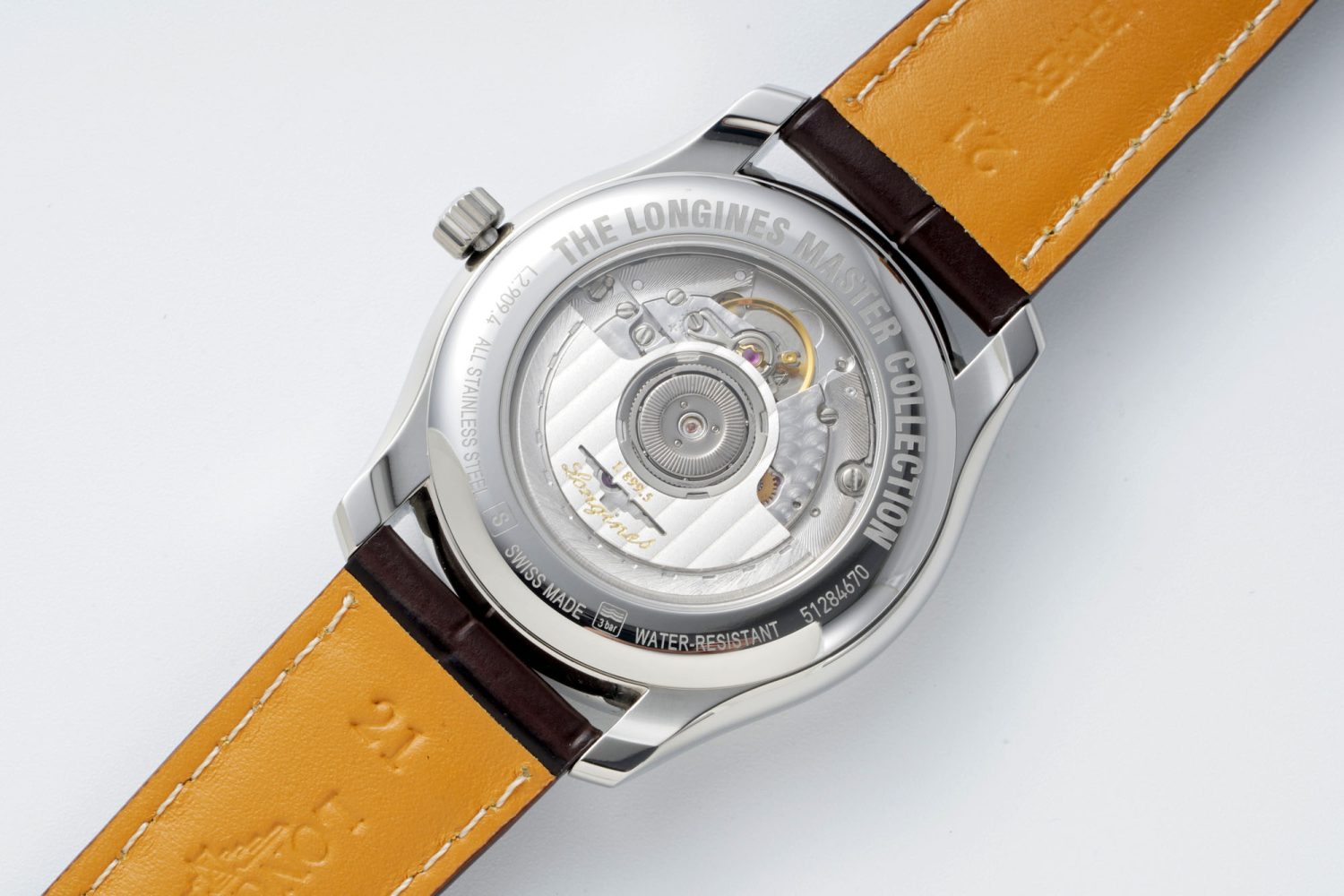 Master Moonphase SS APSF 1:1 Best Edition White Diamonds Dial on Brown Leather Strap AL899 - Image 8