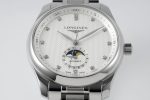 Master Moonphase SS APSF 1:1 Best Edition White Diamonds Dial on SS Bracelet AL899 - Image 2