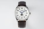 Master Moonphase SS APSF 1:1 Best Edition White Numeral Dial on Brown Leather Strap AL899