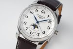 Master Moonphase SS APSF 1:1 Best Edition White Numeral Dial on Brown Leather Strap AL899 - Image 3
