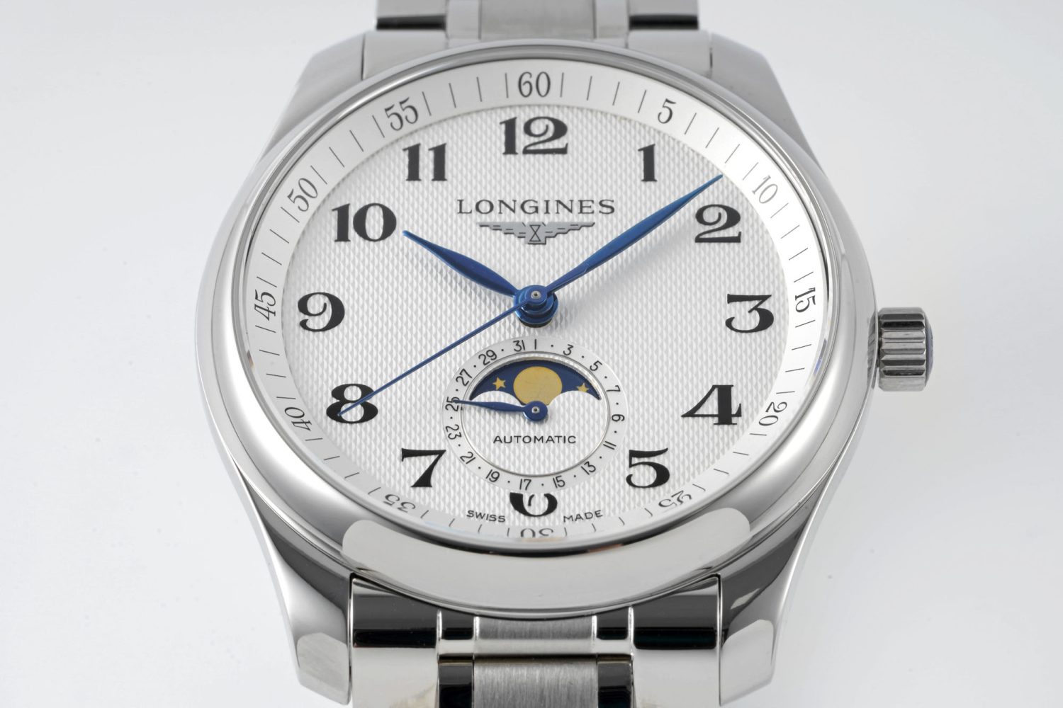Master Moonphase SS APSF 1:1 Best Edition White Numeral Dial on SS Bracelet AL899 - Image 2