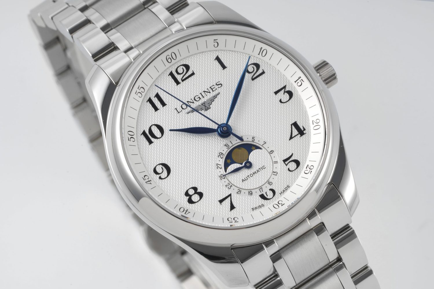 Master Moonphase SS APSF 1:1 Best Edition White Numeral Dial on SS Bracelet AL899 - Image 4