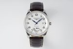 Master Power Reserve SS APSF 1:1 Best Edition White Dial on Brown Leather Strap AL602