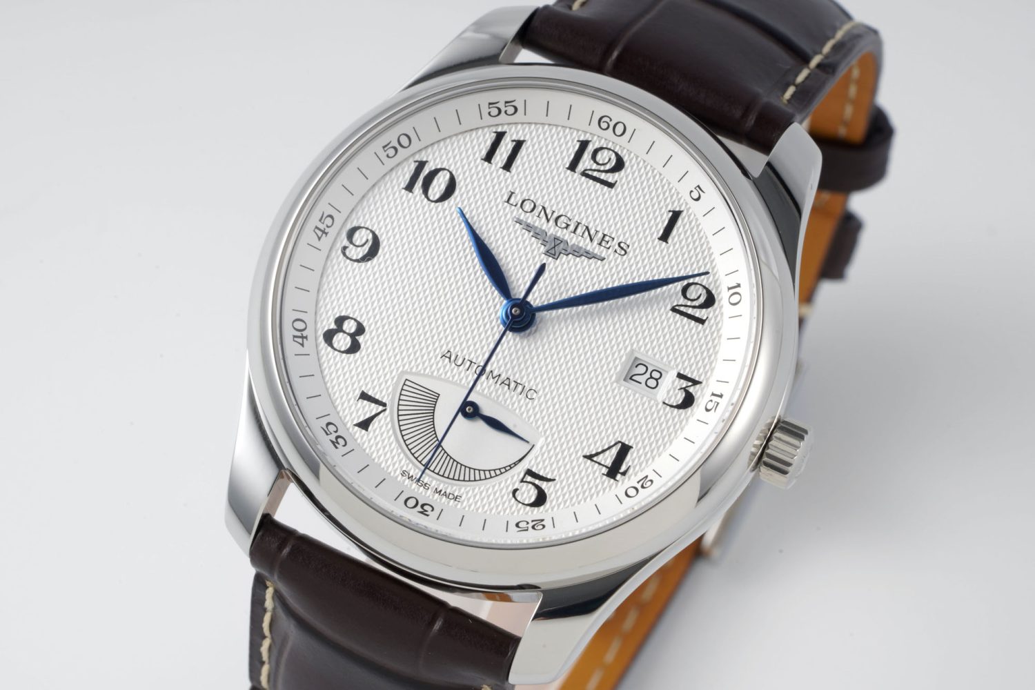 Master Power Reserve SS APSF 1:1 Best Edition White Dial on Brown Leather Strap AL602 - Image 3